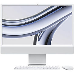 24-Inch iMac with Retina 4.5K Display: Apple M3 Chip with 8-Core CPU & 10-Core GPU, 256GB SSD - Silver