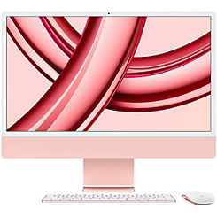 24-Inch iMac with Retina 4.5K Display: Apple M3 Chip with 8-Core CPU & 8-Core GPU, 256GB SSD - Pink