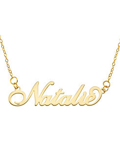 9 carat Yellow Gold Personalised Name Necklet on a Fixed Chain