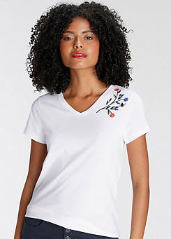 AJC Short Sleeve Flower Detail T-Shirt
