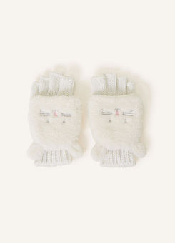 Accessorize Kids Fluffy Bunny Capped Gloves
