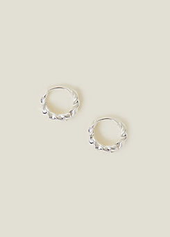 Accessorize Sterling Silver-Plated Simple Twist Hoops