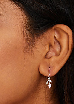Accessorize Sterling Silver-Plated Sparkle Leaf Drop Earrings