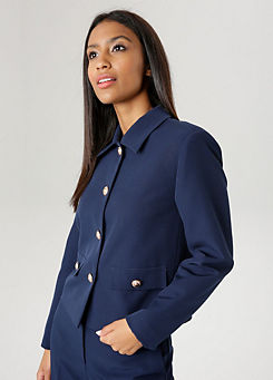 Aniston Cropped Buttoned Blazer