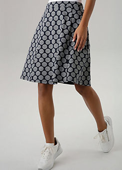Aniston Dotty Jersey A-Line Skirt
