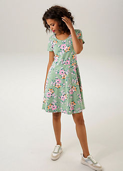 Aniston Floral Print Short Sleeve Dress
