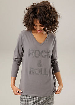 Aniston Long Sleeve Rock & Roll V-Neck Top