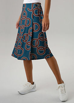 Aniston Patterned Wrap Jersey Skirt