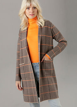 Aniston Selected Check Design Long Blazer