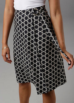Aniston Selected Geo Print Wrap Skirt