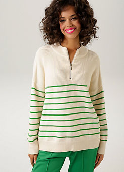 Aniston Troyer Stripe Sweatshirt