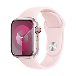 Apple Watch Series 9 GPS + Cellular 41mm Pink Aluminium Case with Light Pink Sport Band - M/L