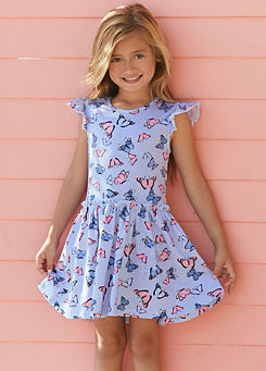 Arizona Kids Butterfly Print Jersey Dress