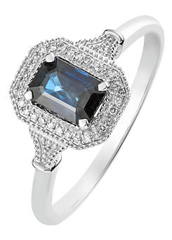 Arrosa 9ct White Gold Sapphire and Diamond Ring