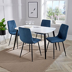 Aspen Pair of Straight Stitch Cord Fabric Dining Chair