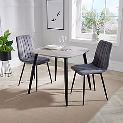 Aspen Pair of Straight Stitch Cord Fabric Dining Chair