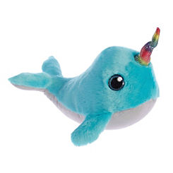 Aurora Sparkle Tales Coral Narwhal Plush Soft Toy 7 inch