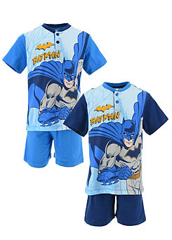Batman Pack of 2 Button T-Shirt Pyjama Sets