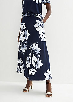 Bonprix Floral Jersey Maxi Skirt