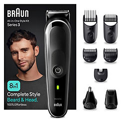 Braun All-In-One Style Kit Series 3 MGK3440 - 8-in-1 Kit for Beard, Hair & More