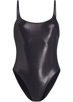 Calvin Klein Shiny Scoop Back One Piece Swimsuit