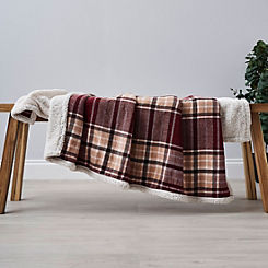 Cascade Home Chenille Check with Sherpa Throw