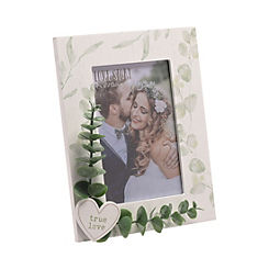 Celebrations® Love Story ’True Love’ White Frame with Leaves - 4x6 ins