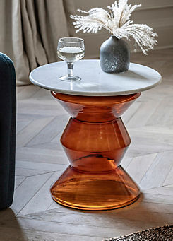 Chic Living Turin Glass & Marble Side Table