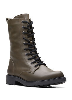 Clarks Orinoco2 Style Dark Olive Lea Boots