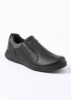 Cotton Traders Mens Black Slip-On Shoes