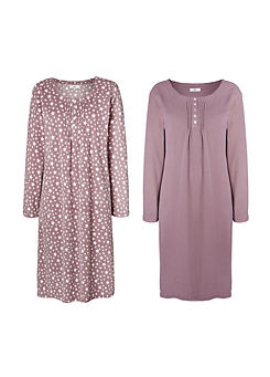 Cotton Traders Pack of 2 Fleece Nightdresses
