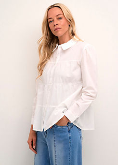Cream Malinka Long Sleeve Collared Shirt