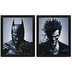 DC Comics Batman Arkham Origins (Batman/Joker) 3D Lenticular Framed Print