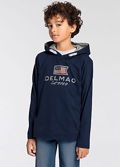 DELMAO Kids Logo Print Hoodie