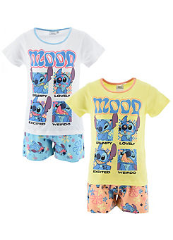 Disney Lilo & Stitch Pack of 2 T-Shirt Pyjama Sets