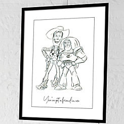 Disney Toy Story Buzz & Woody Sketch Framed Print