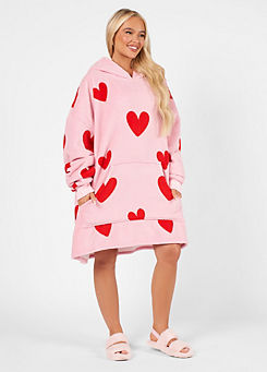 Dreamscene Heart Printed Hoodie Blanket