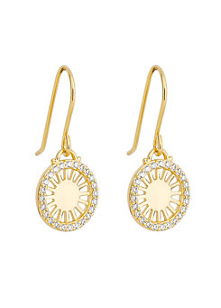 Fiorelli Medallion Drop Earrings with Yellow Gold Plating