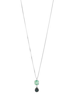 Fiorelli Octagon & Teardrop Shaped Drop Pendant with Emerald Crystal
