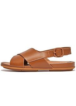 Fitflop Gracie Tan Leather Crisscross Back-Strap Dynamicush™ Sandals