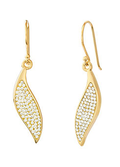 For You Collection 18ct Gold Plated Sterling Silver Crystal Hook Drop Earrings