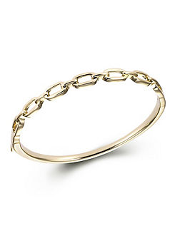 For You Collection 18ct Gold Plated Sterling Silver Hinged Chain Bangle