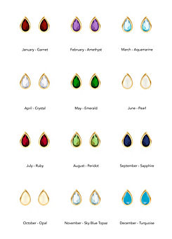 For You Collection 9ct gold birthstone stud earrings