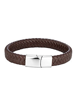 For You Collection Gent’s Dark Leather Personalised Bracelet