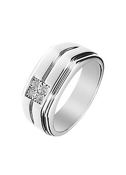 For You Collection Gent’s Sterling Silver 8Pt Diamond Ring