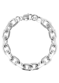 For You Collection Gent’s Sterling Silver Gunmetal Approx. 1.5 oz Rolo Bracelet