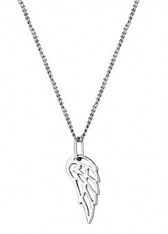 For You Collection Sterling Silver Dainty Angel Wing Charm Pendant Adjustable Necklace