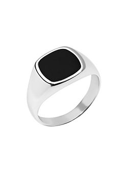 For You Collection Sterling Silver Onyx Signet Ring
