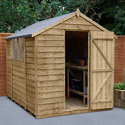 Forest Garden 4LIFE Apex Shed 6x8 - Single Door - 2 Window (Home Delivery)