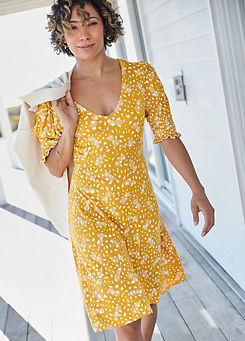 Freestyle Bonnie Yellow Pineapple Print Tea Dress